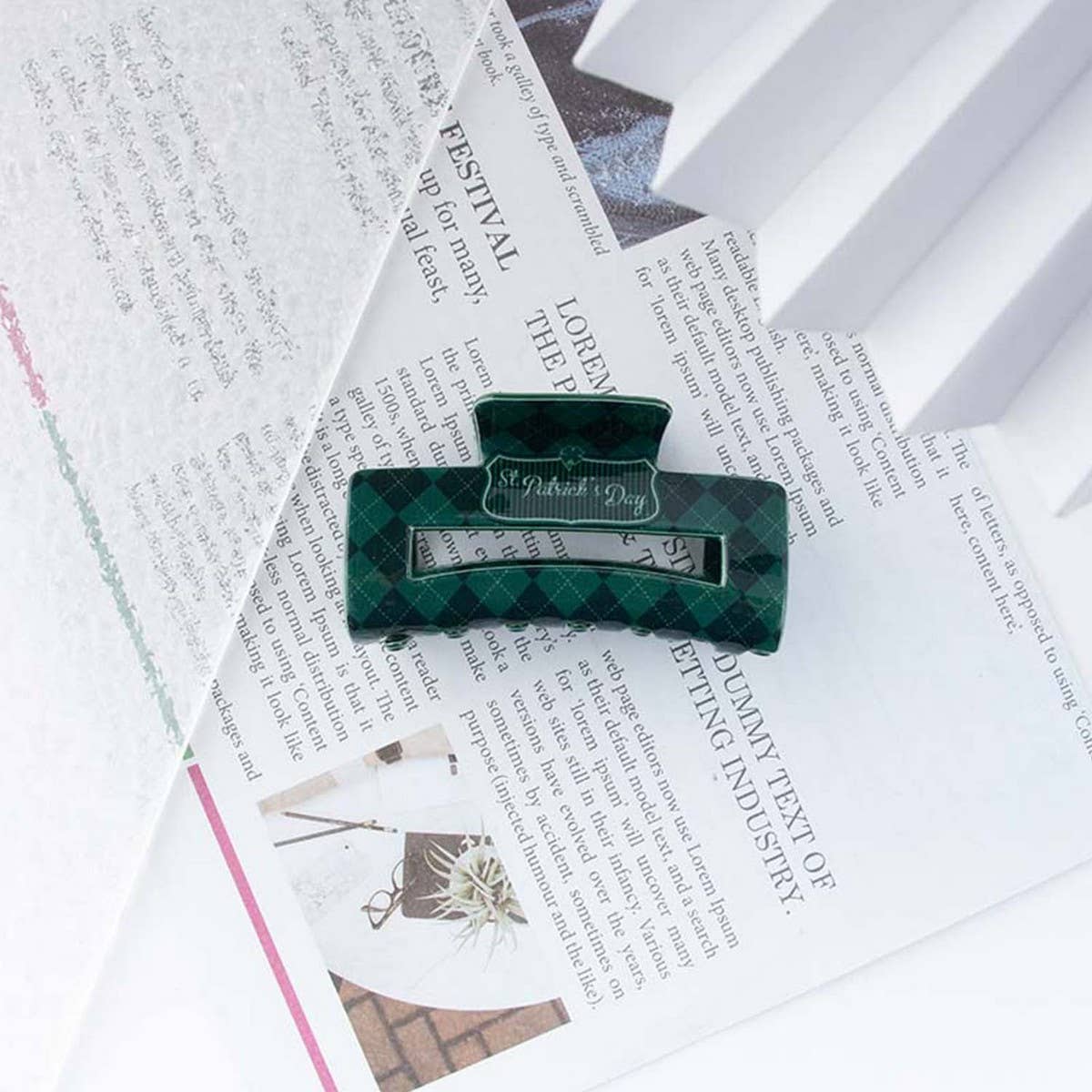 CWAHA1319_ELEGANT GREEN SERIES HAIR CLAW CLIP