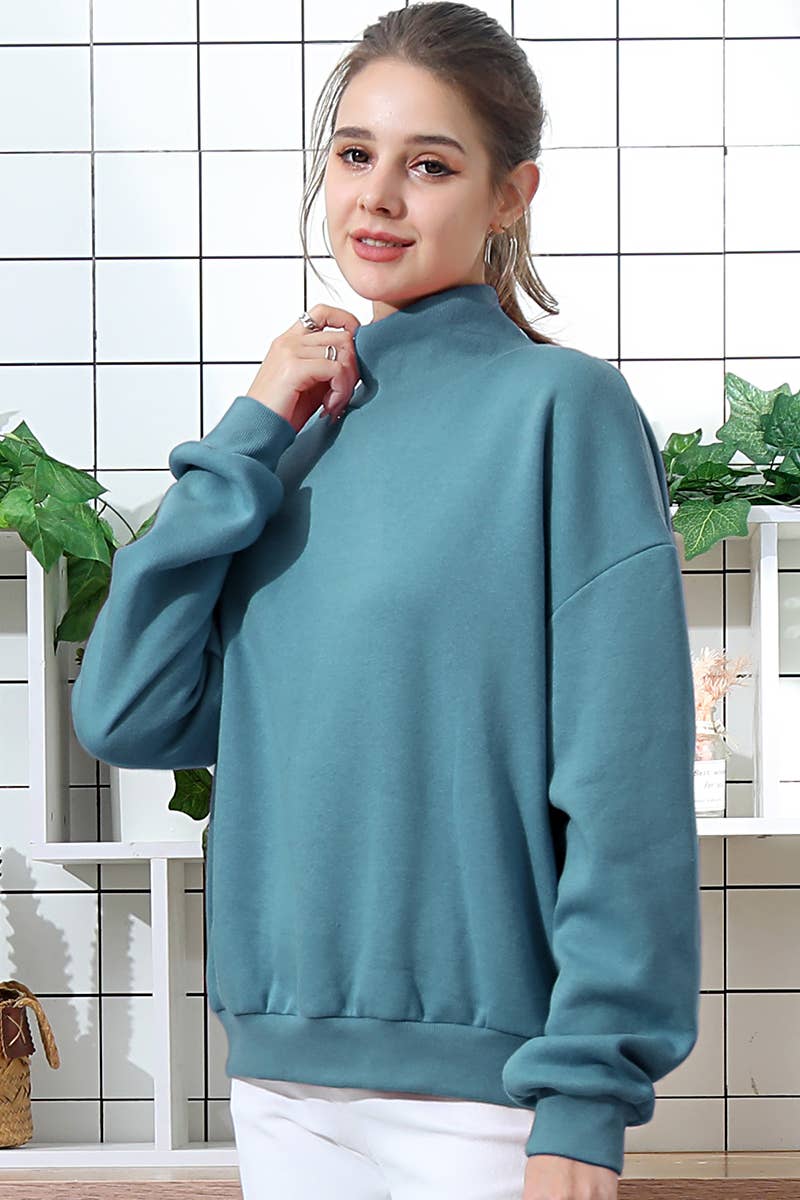 CWTTL1002_HIGH TURTLE NECK LONG SLEEVE SWEATERSHIRT
