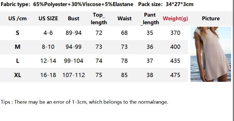 CWSTB1658_SOLID COLOR SLEEVELESS SHORTS KNITTED SUIT