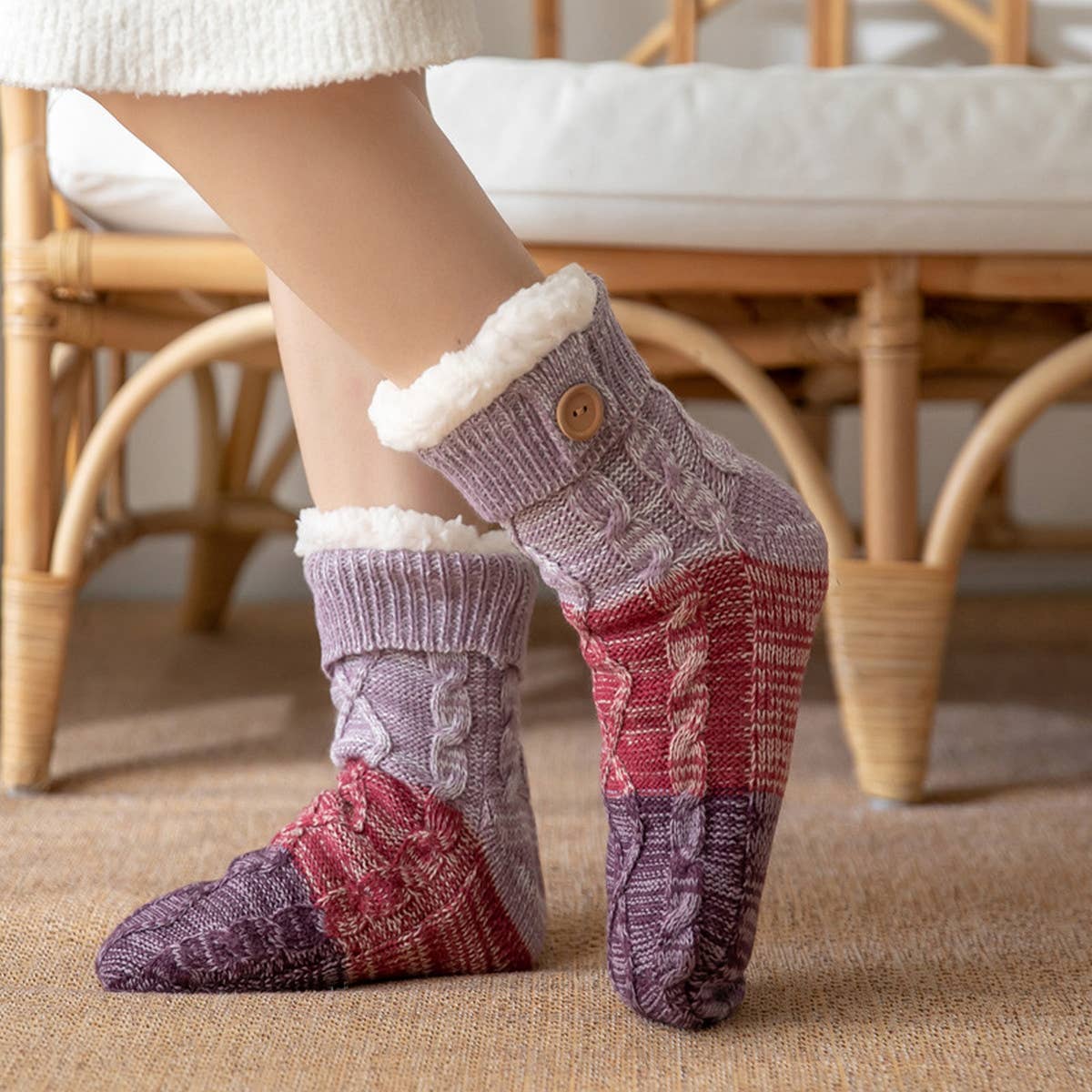 THICKENED LEG COVERS PLUSH INDOOR SLIPPERS