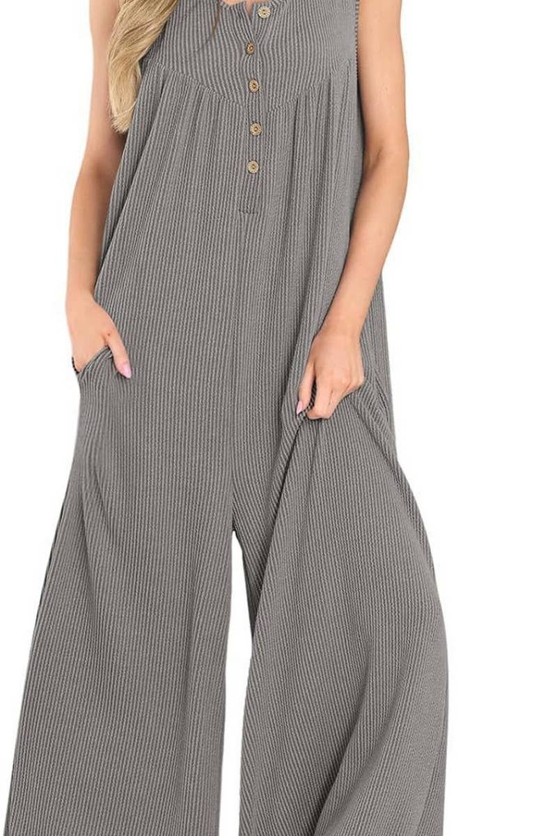 CWSJS0720_SOLID COLOR CASUAL LOOSE POCKET JUMPSUIT