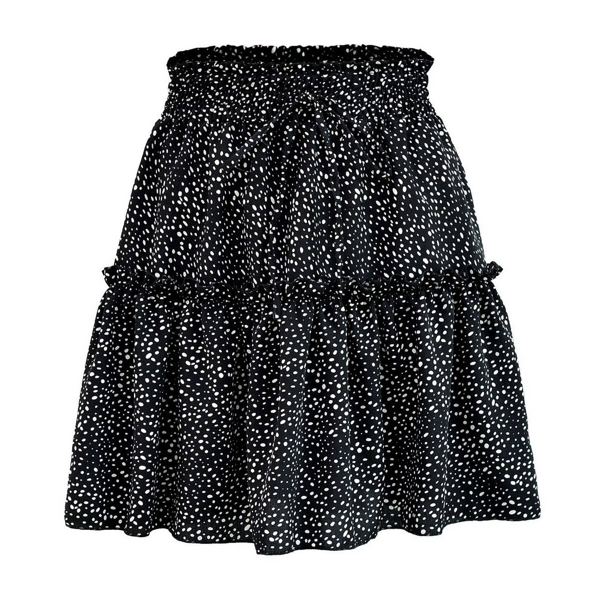 WOMEN'S HIGH WAIST RUFFLED FLORAL SKIRT_CWAB4791