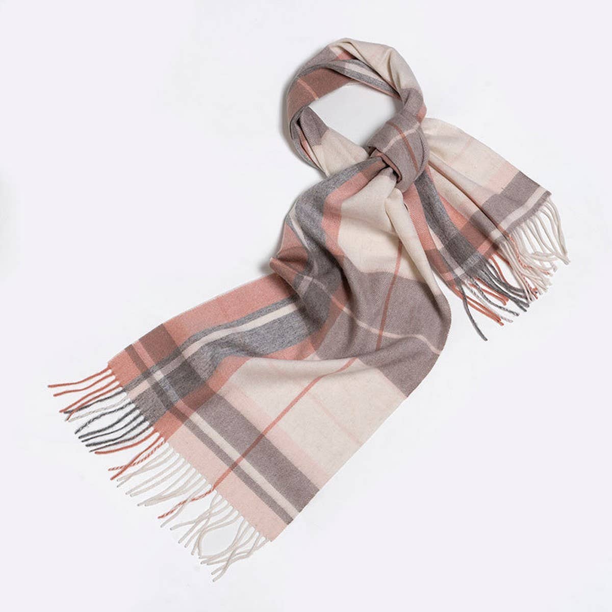 Blue Check Wool Scarf Winter Warmth Unisex Shawl_CWASC2308