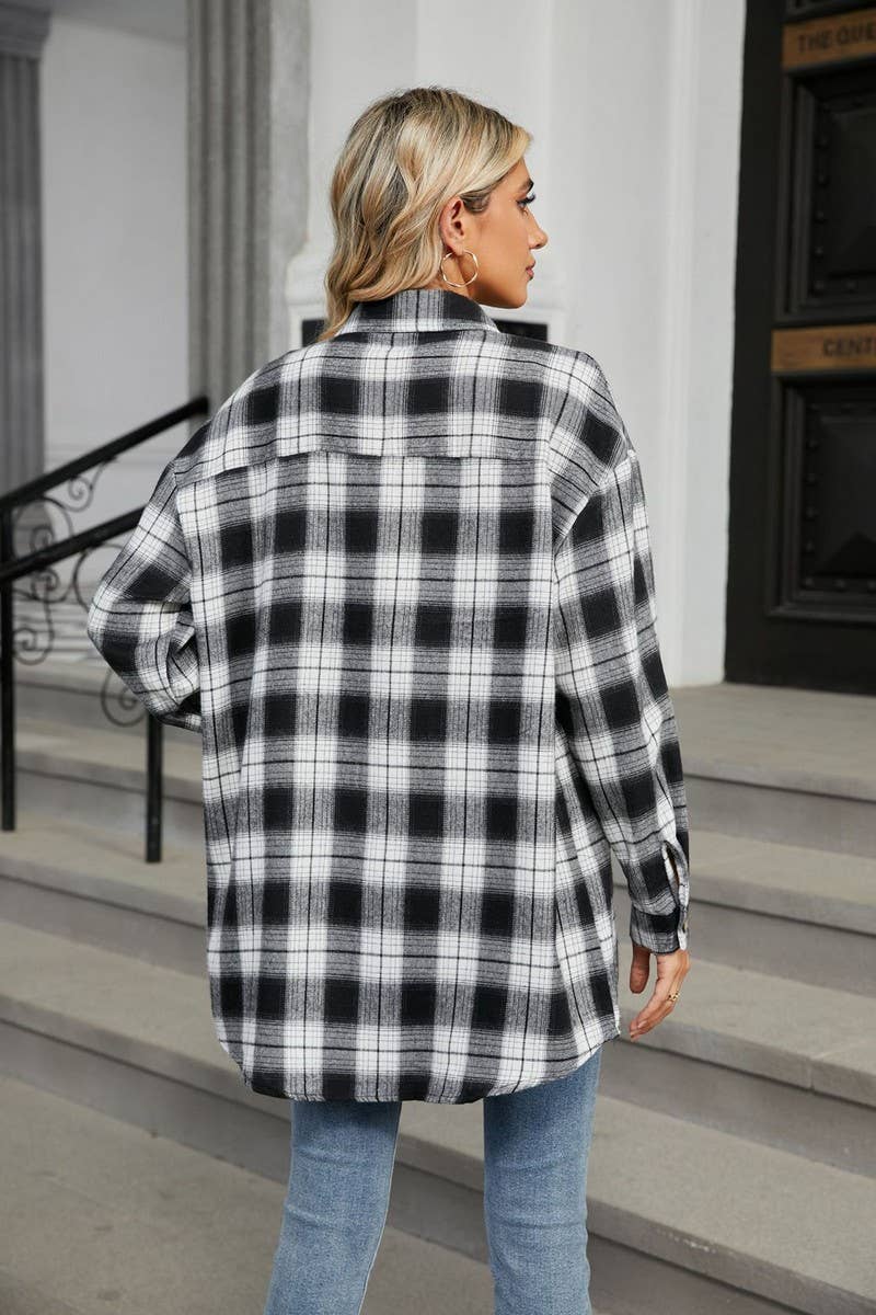 CWTSTL1296_CASUAL PLAID BRUSHED LONG SLEEVE SHIRT