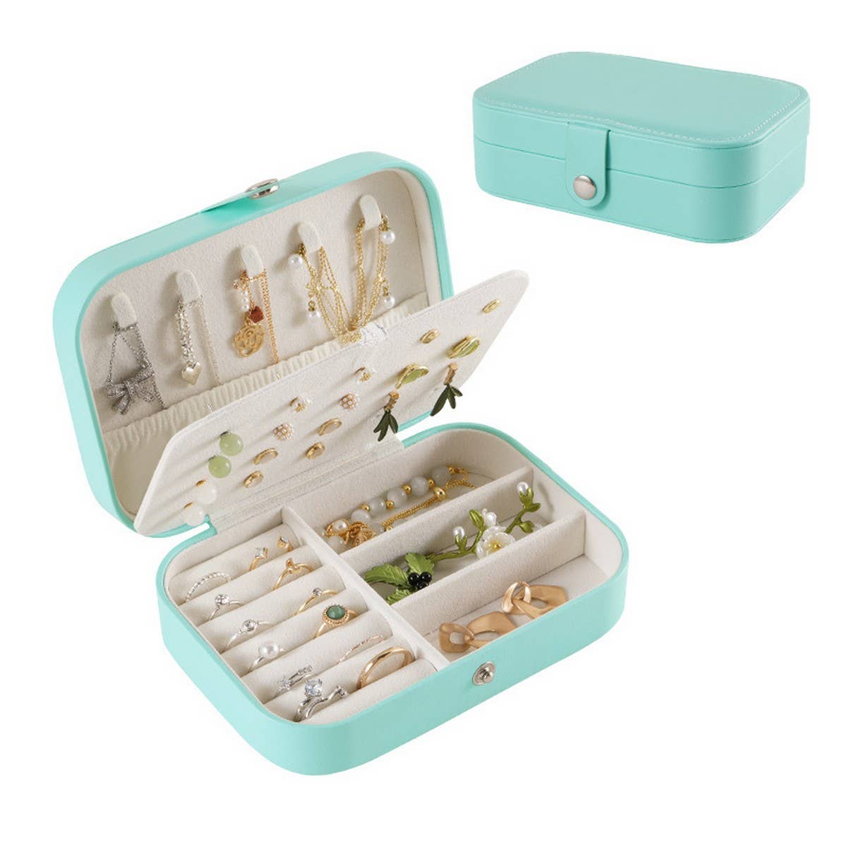 SINGLE LAYER NECKLACE EARRINGS RING JEWELRY BOX_CWAJE1530