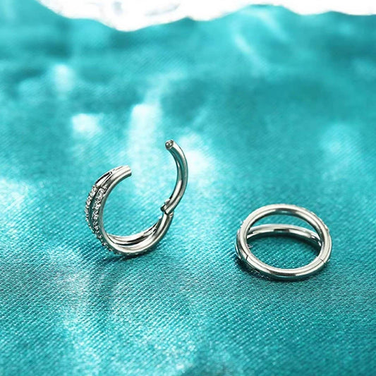 Double Zircon Nose Ring Piercing Jewelry