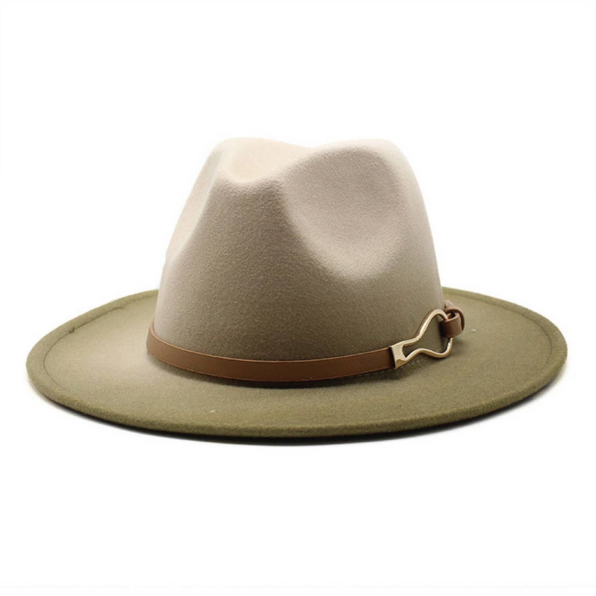 FASHION GRADIENT TWO-COLOR THICK FELT HAT JAZZ HAT_CWAH0817