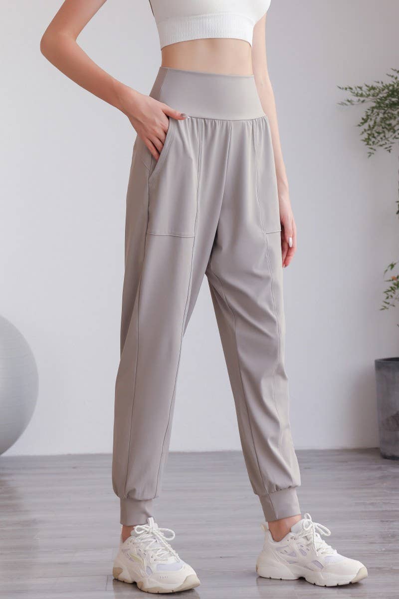 CWBLP0640_HIGH WAIST BREATHABLE YOGA CASUAL SWEATPANTS