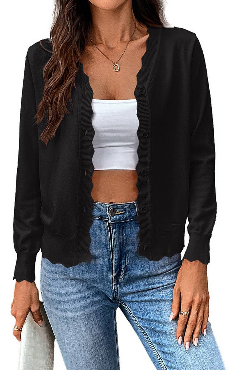 CWOCAL2302_ICE SILK V-NECK LONG SLEEVE KNIT CARDIGAN