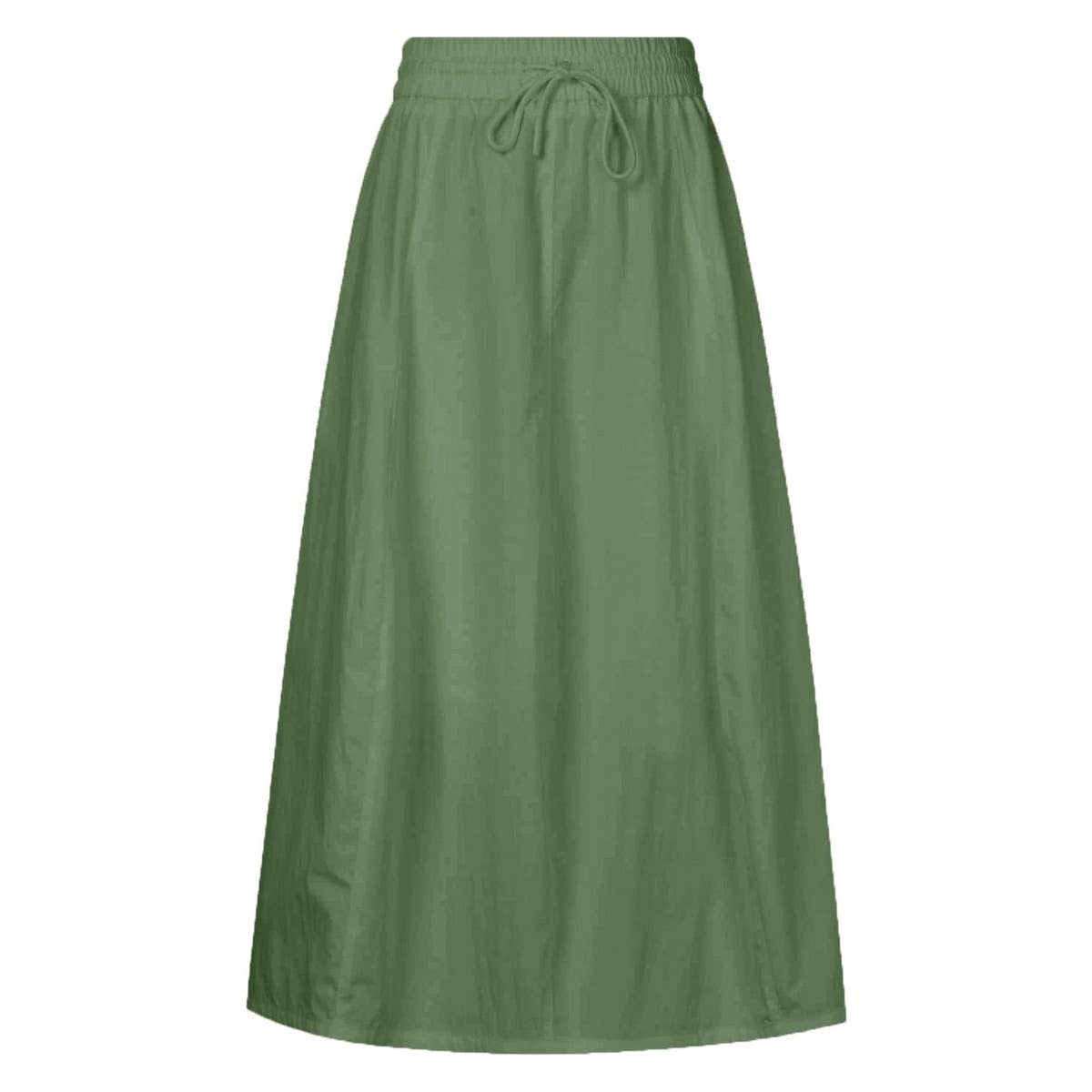 COTTON SKIRT HIGH WAIST SLIT LACE UP LONG SKIRT
