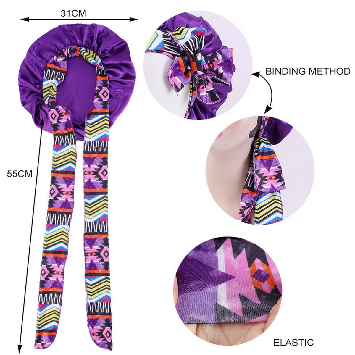 PRINTED LONG RIBBON BOW DING NIGHT CAP_CWAH1474