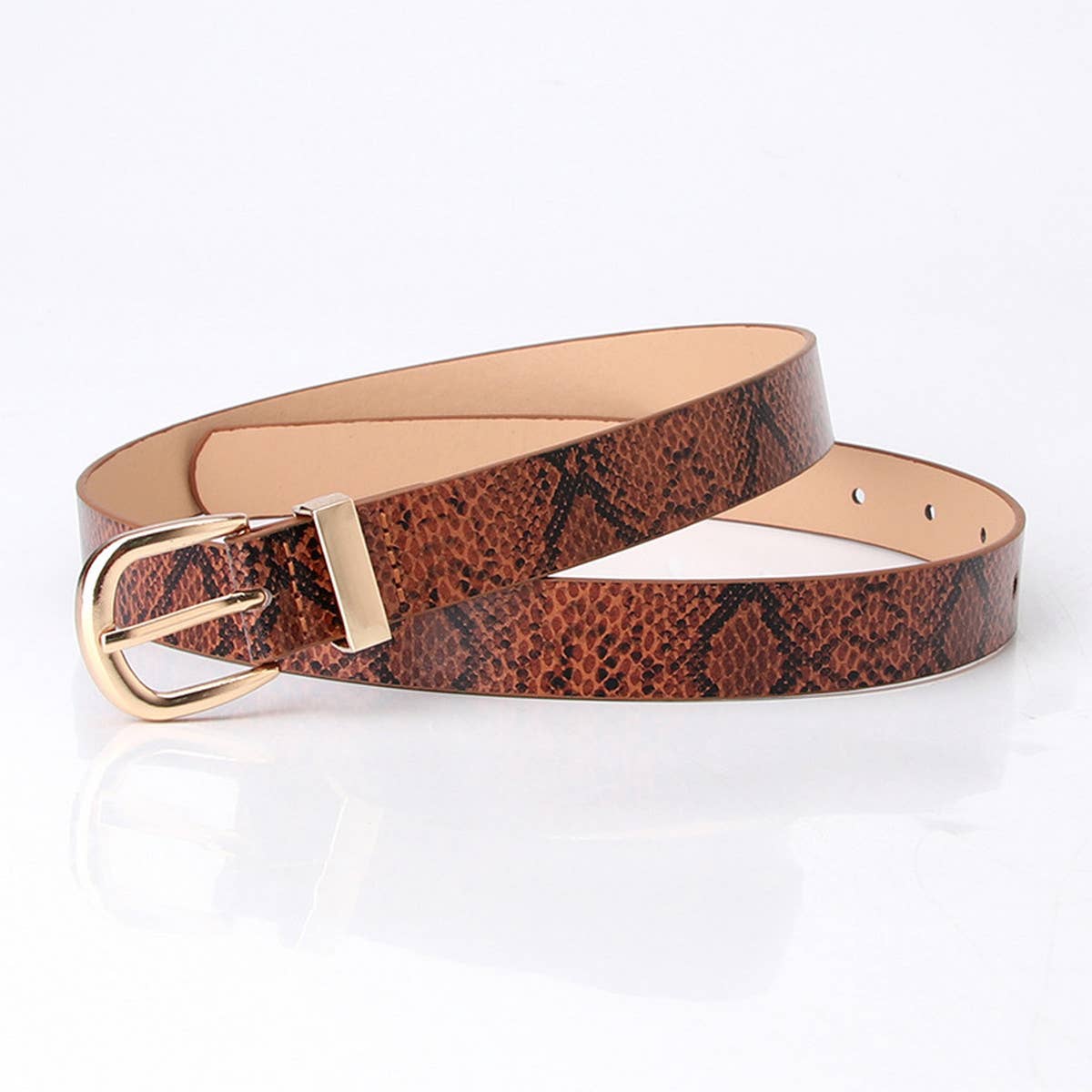 CWABE0937_SIMPLE DECORATIVE SNAKE PRINT BELT