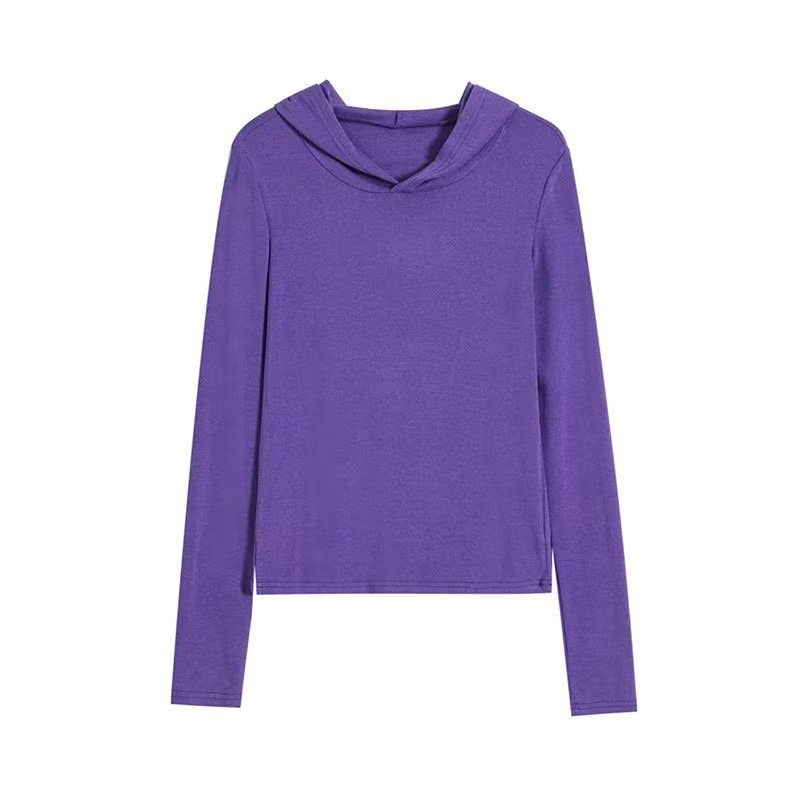 BASIC STRETCH SLIM-FIT SOLID COLOR CASUAL T-SHIRT