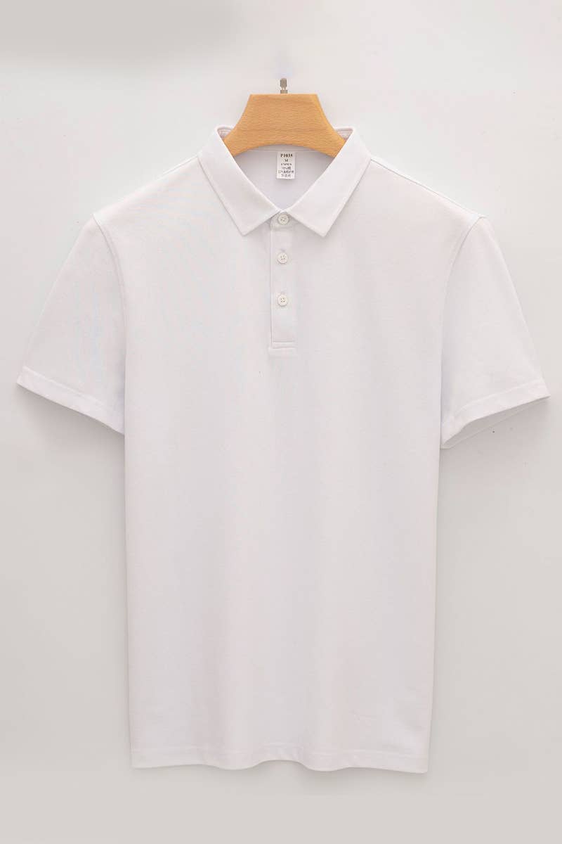 CWTBLS1787_MEN'S SIMPLE SEAMLESS COLLAR POLO SHIRT