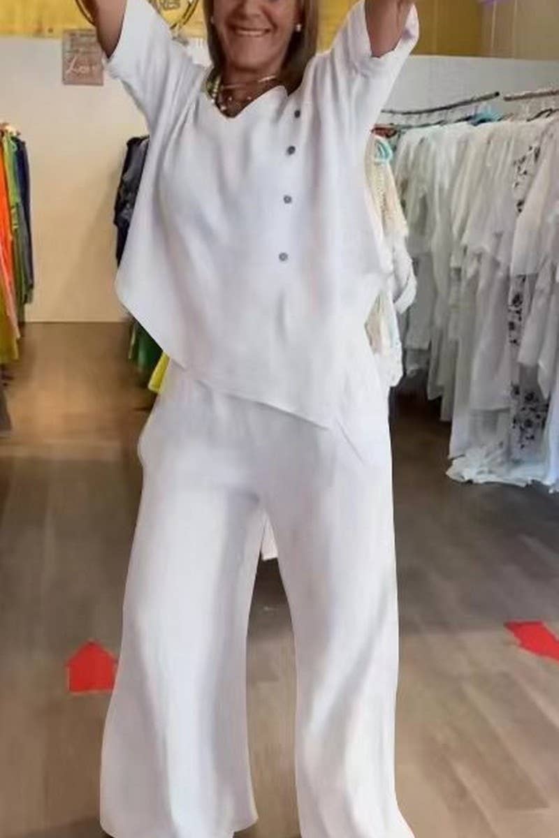 CWSTB1419_SOLID COLOR BAT SLEEVE COTTON AND LINEN SUIT