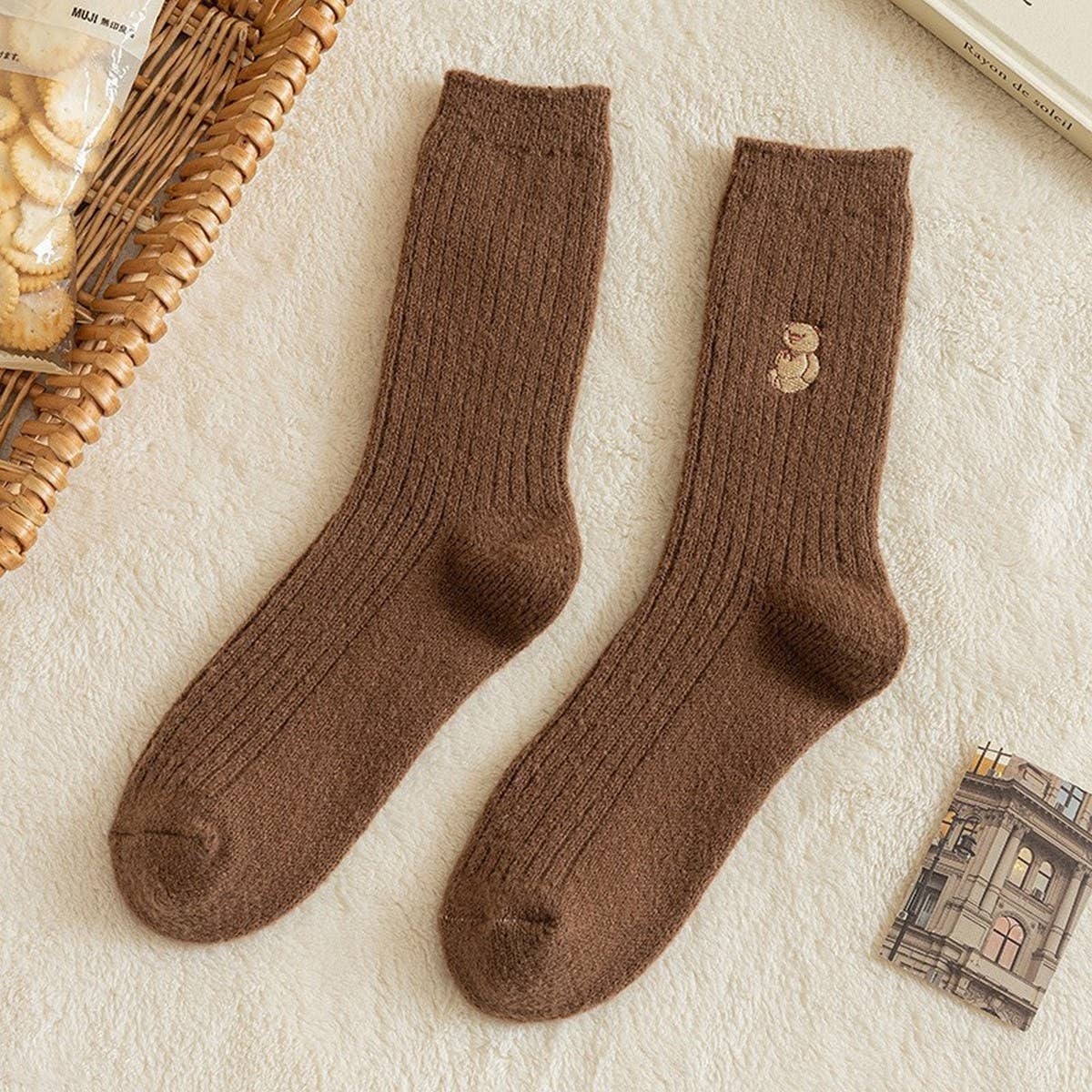 WINTER PLUSH BEAR CUTE PILE SOCKS