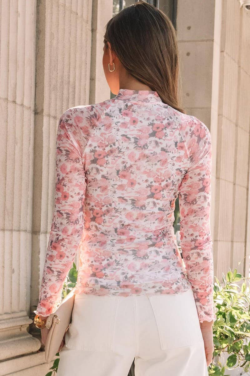 CWTBLL3694_HALF TURTLENECK PRINTED LONG SLEEVE T-SHIRT TOP