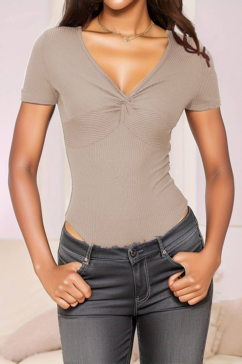 CWSBSS0050_SEXY SLIM FIT KNOT FRONT RIBBED BODYSUIT