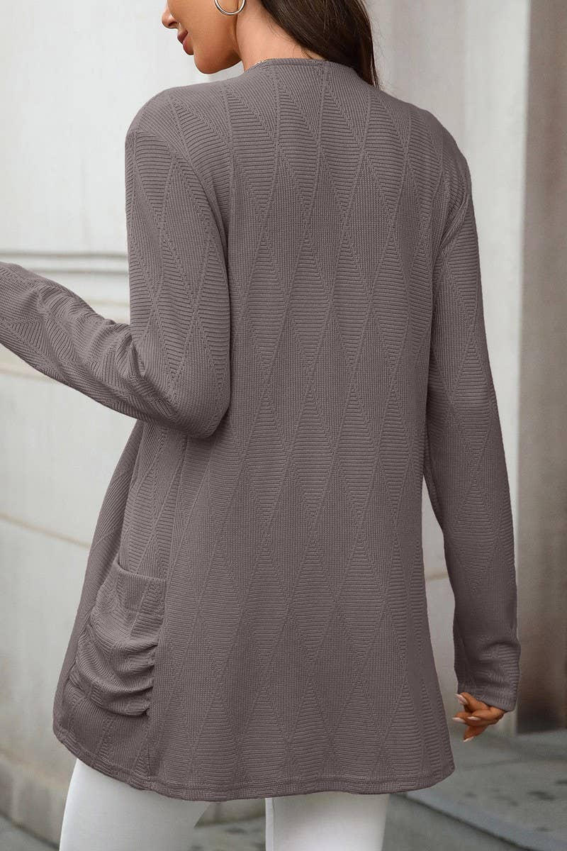 CWOCAL00857_SOLID COLOR LONG-SLEEVED KNITTED CARDIGAN JACKET