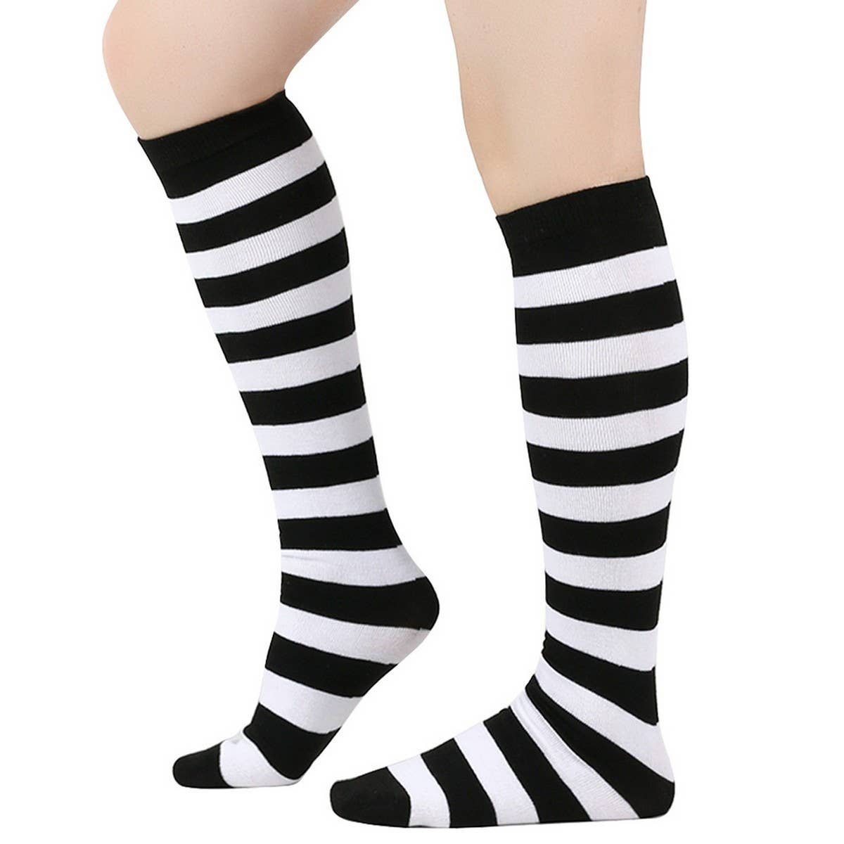 CWMM10060_STRIPED KNEE-HIGH SOCKS FOR CHRISTMAS