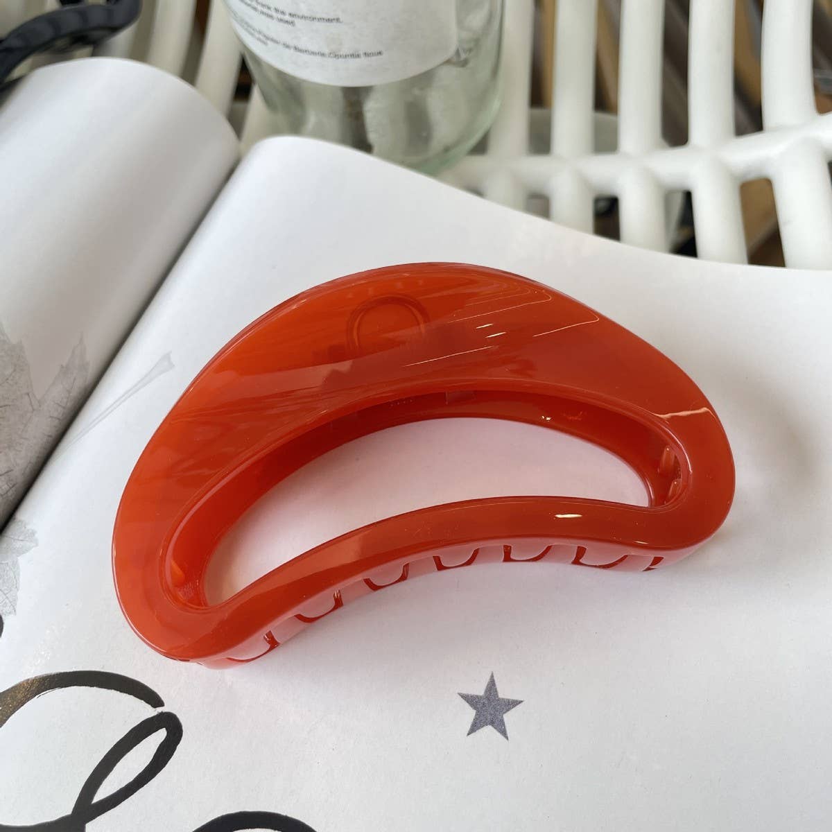 CWAHA1518_SIMPLE SEMI CIRCULAR ARC LARGE HAIR CLAW CLIP