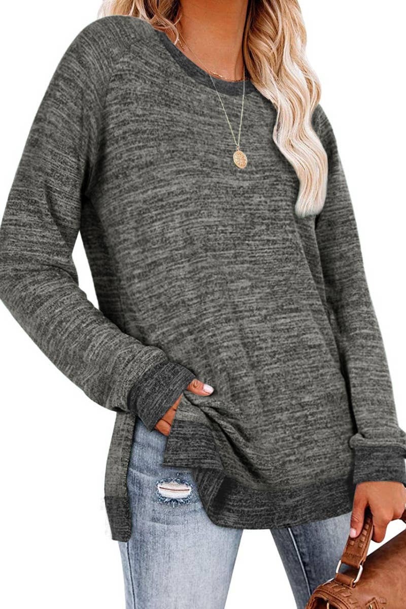 CWTBLL1889_CREW-NECK LONG-SLEEVED JUMPER WITH A SLIT