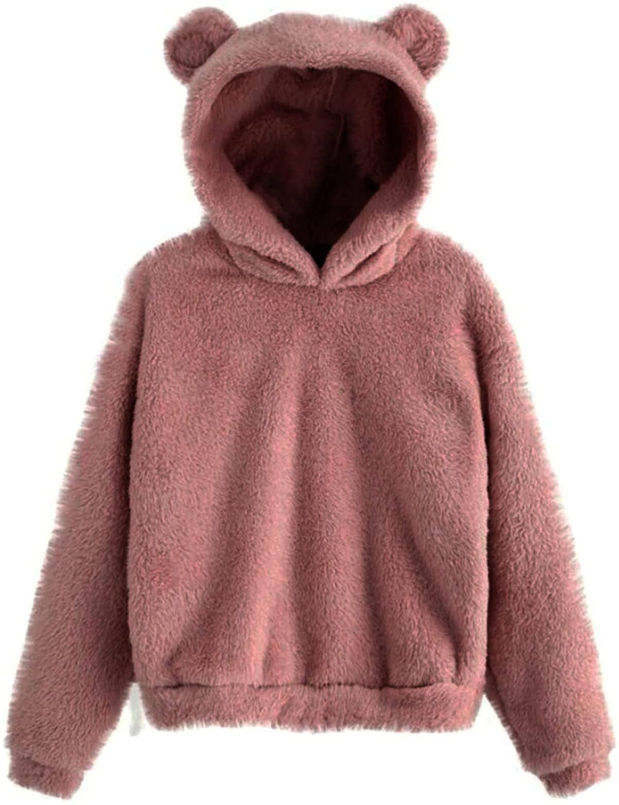 FLUFFY RABBIT EARS HOODED WARM SWEATER HOODIE