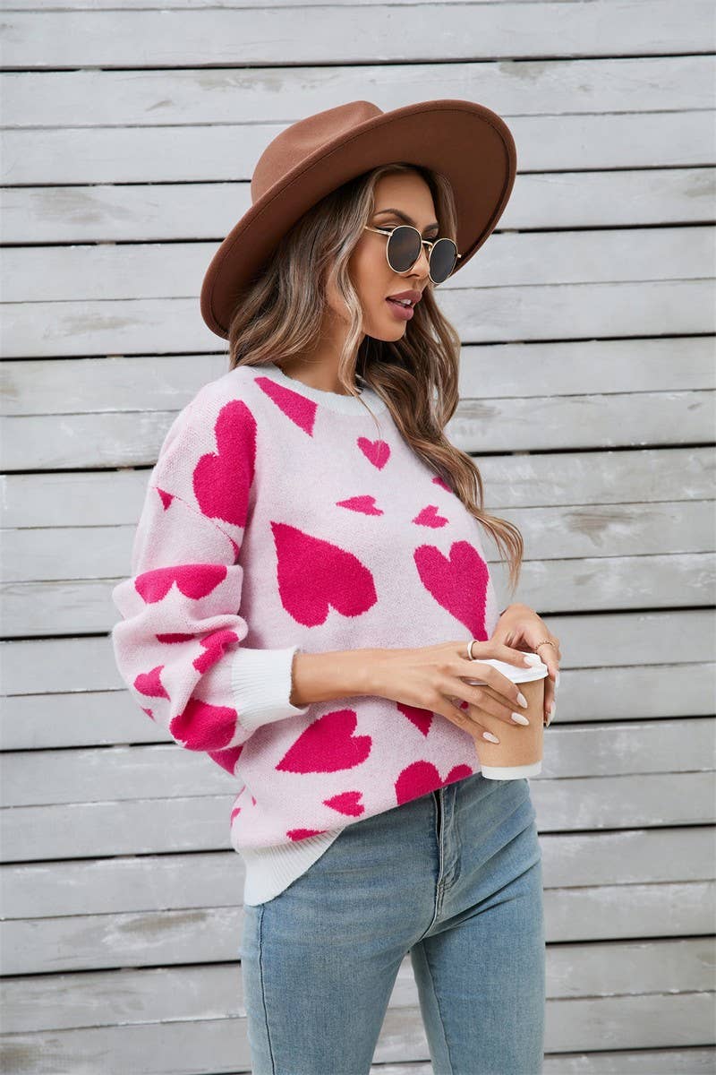 CWOSWL5779_LONG SLEEVE VALENTINE'S DAY HEART SWEATER
