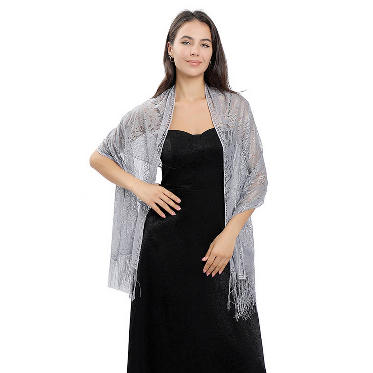 NEW FLOWER LACE EVENING SHAWL