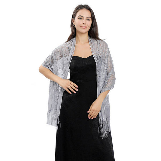 NEW FLOWER LACE EVENING SHAWL