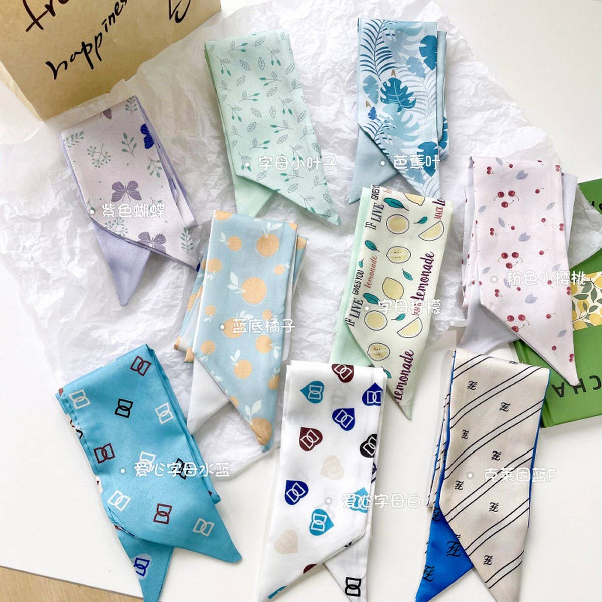 FASHIONABLE AND VERSATILE NARROW LONG SILK SCARF_CWAHA4137