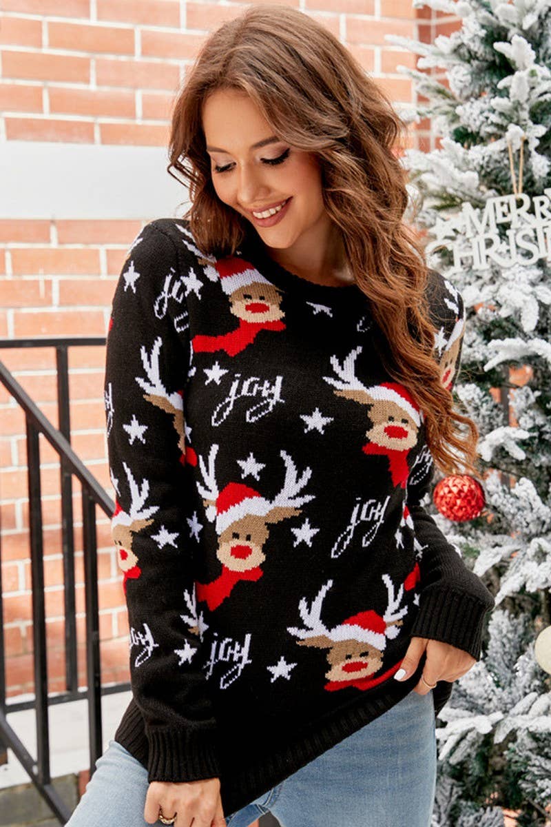 CWOSWL2423_JACQUARD CASUAL PULLOVER CHRISTMAS SWEATER