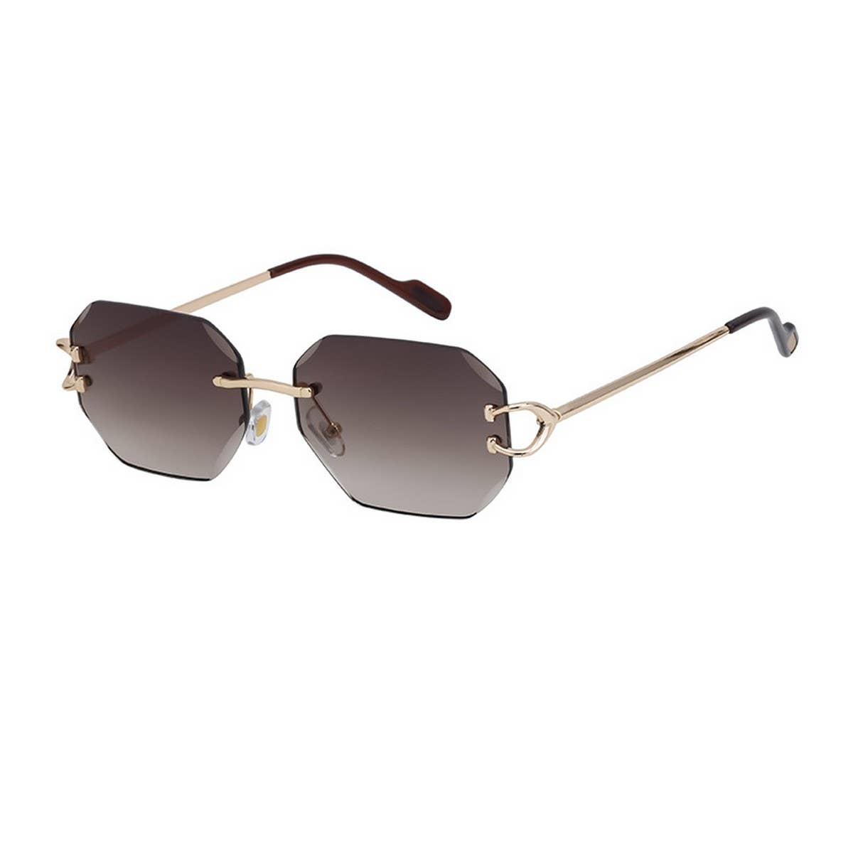 VINTAGE RIMLESS DIAMOND CUT SUNGLASSES