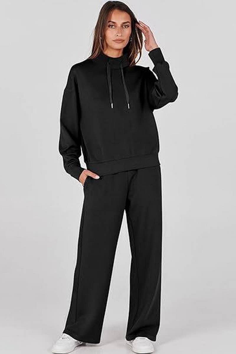 CWSS01306_FASHIONABLE CASUAL DRAWSTRING COMMUTER SUIT