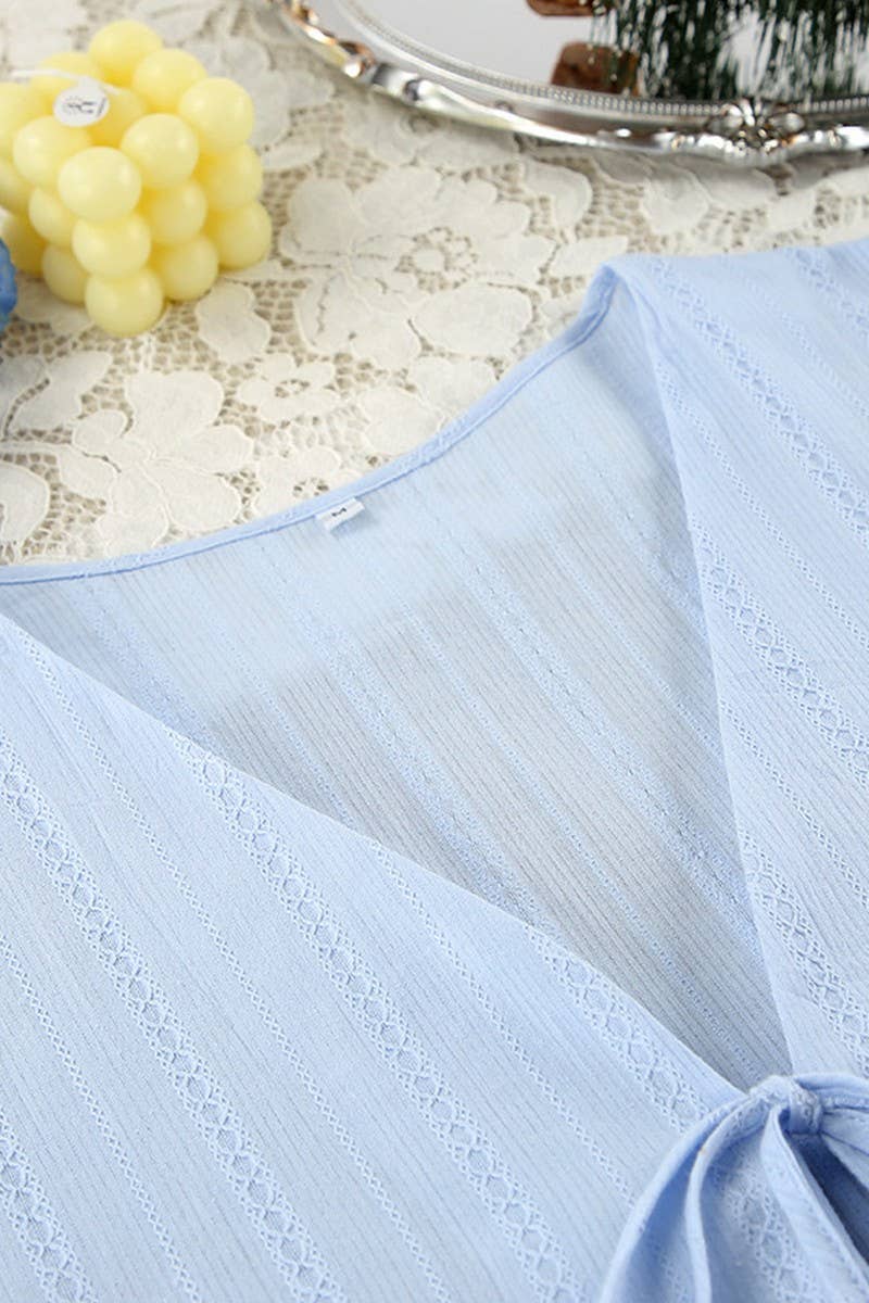 CWSPJ0347_COTTON JACQUARD LONG SLEEVE SHORTS PAJAMA SET