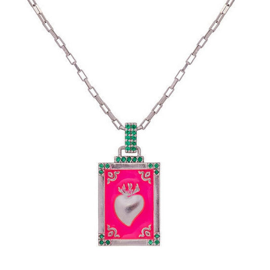VINTAGE SIMPLE TAROT COLORFUL PENDANT NECKLACE