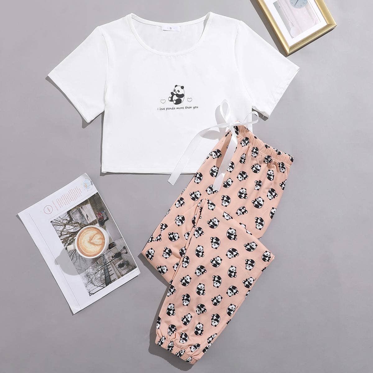 ANIMAL PRINT TROUSERS TWO-PIECE PYJAMAS