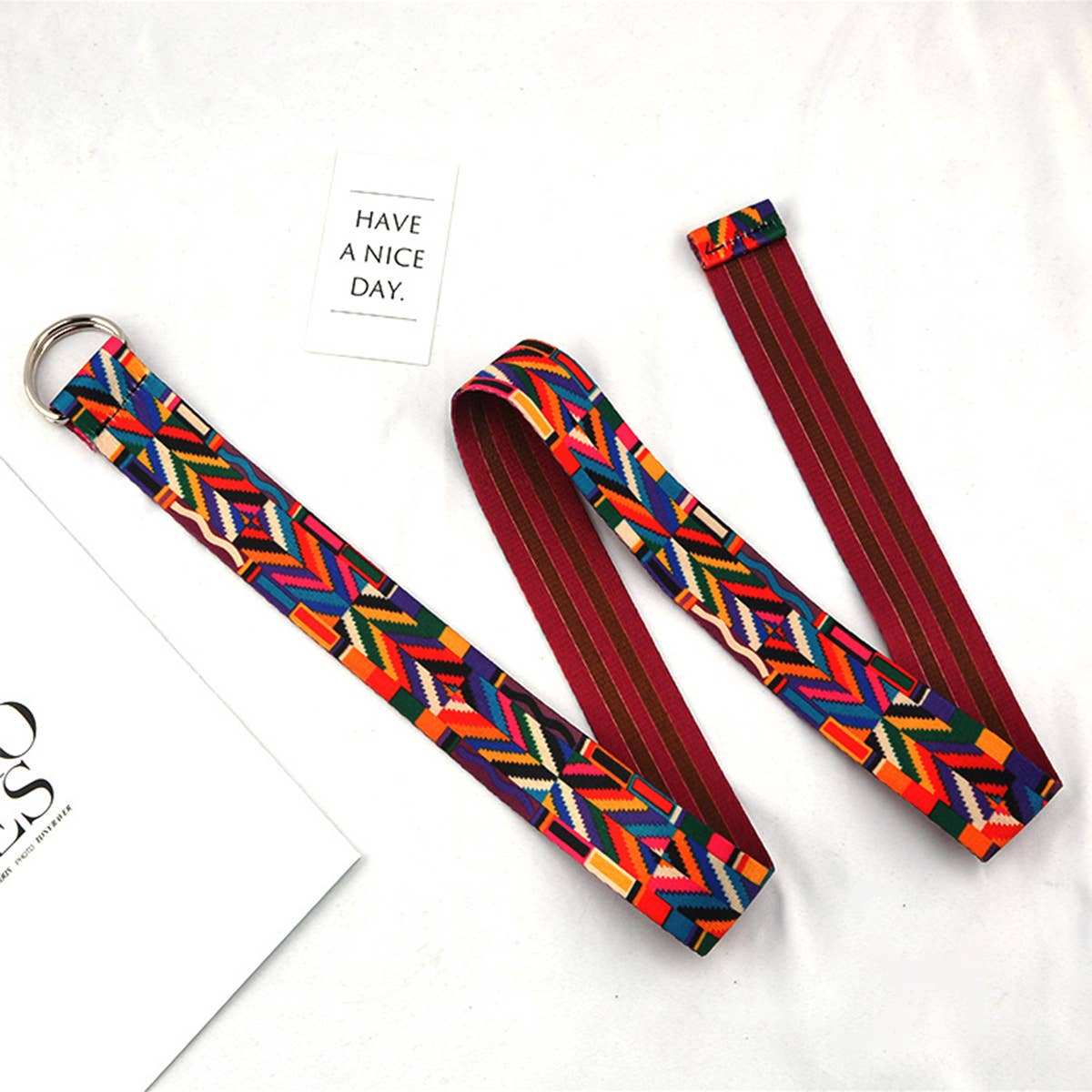 CWABE0951_CANVAS DOUBLE BUCKLE JEANS DECORATIVE BELT