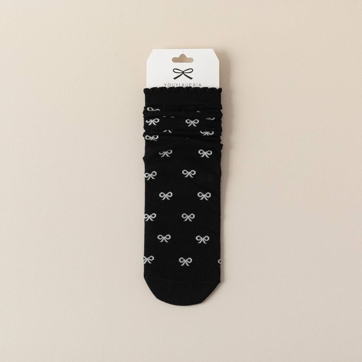 VERSATILE WOOD EAR LACE BOWKNOT MID-CALF SOCKS