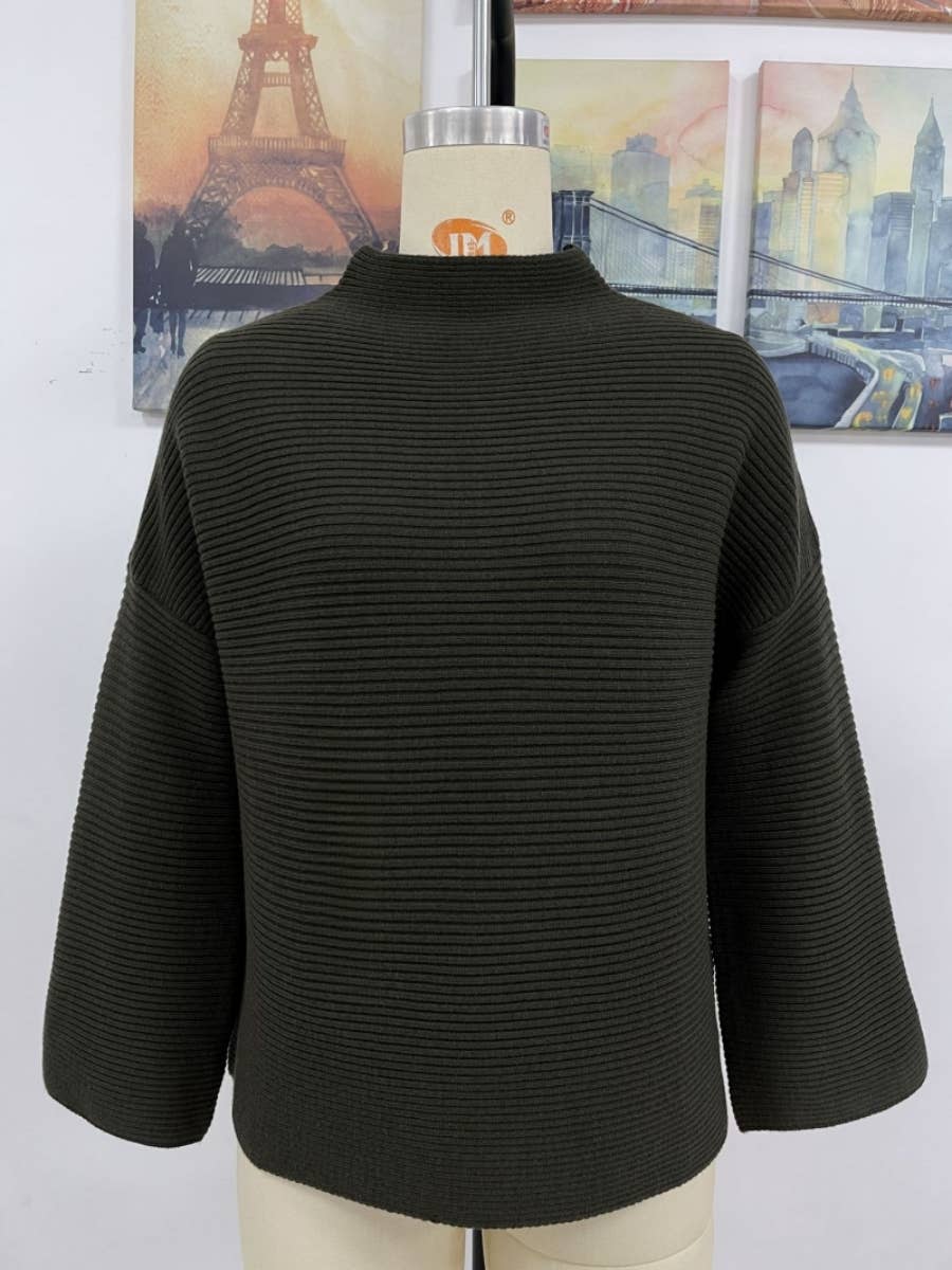 CWTSTL431_Oversized Long Sleeve Crew Neck Pullover Sweater