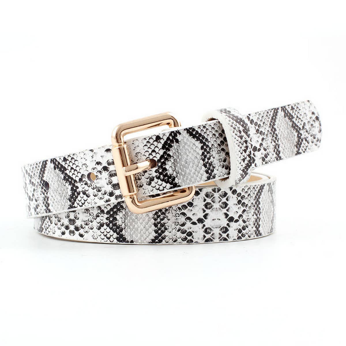 CWABE0882_RETRO CASUAL SNAKE PRINT THIN BELT