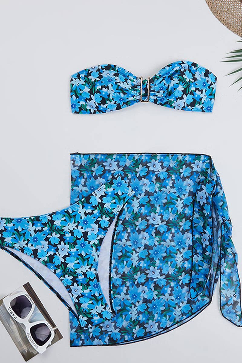 CWMW0796_METAL U-SHAPED THREE PIECE SWIMSUIT SET