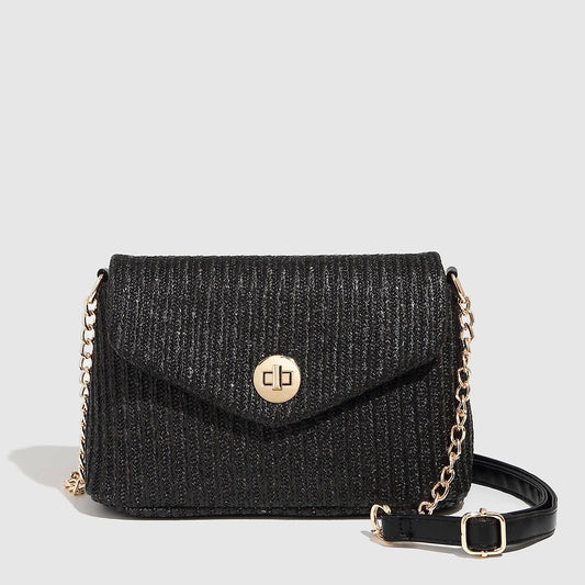 Vacation Woven Chain Lock Mini Shoulder Bag_CWAB5699
