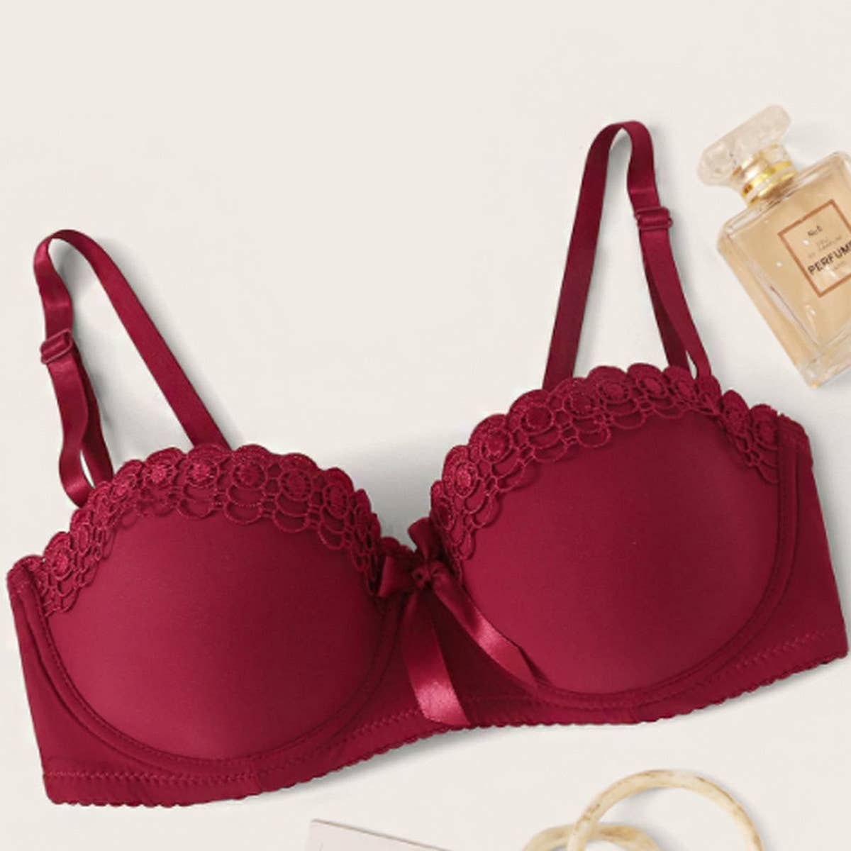 WOMEN FASHION BOW ANTI-SLIP BRA