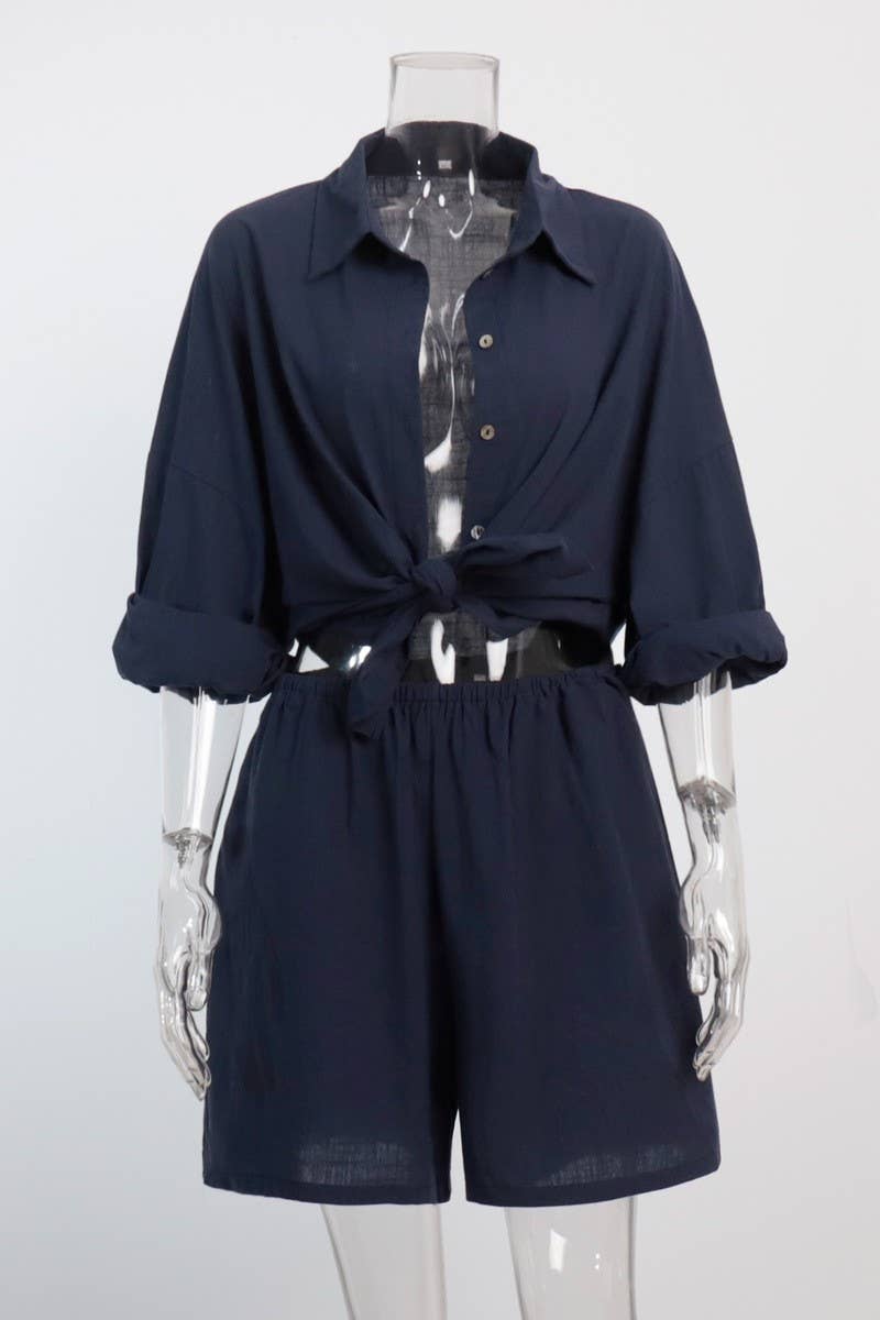 CWSS1170_SUMMER VACATION LOOSE SHIRT AND SHORTS SET