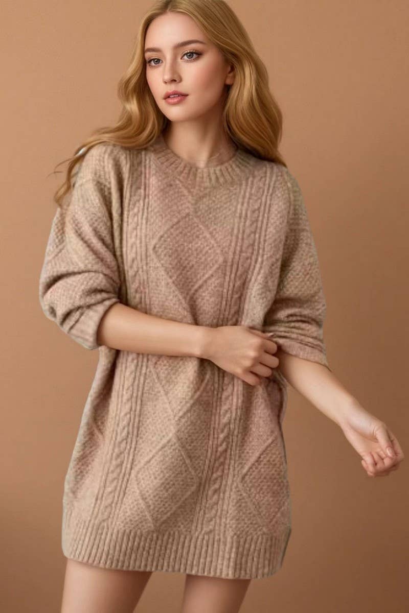 CWOSWL07654_COZY CHUNKY KNIT LONG SWEATER PULLOVER