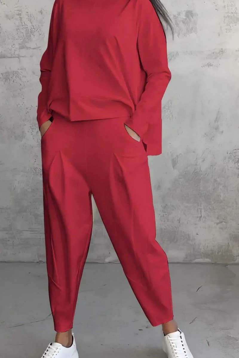 CWSTB00384_SOLID CREWNECK LONG SLEEVE LONG PANTS SET