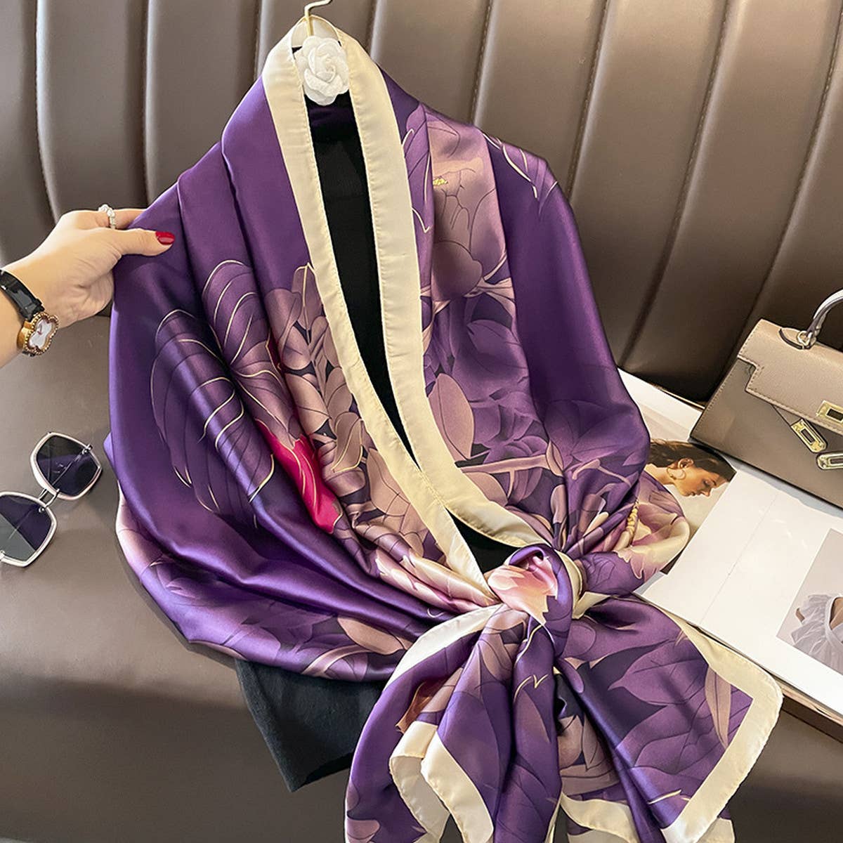 Satin Scarf for Sun Protection & Beach Wrap
