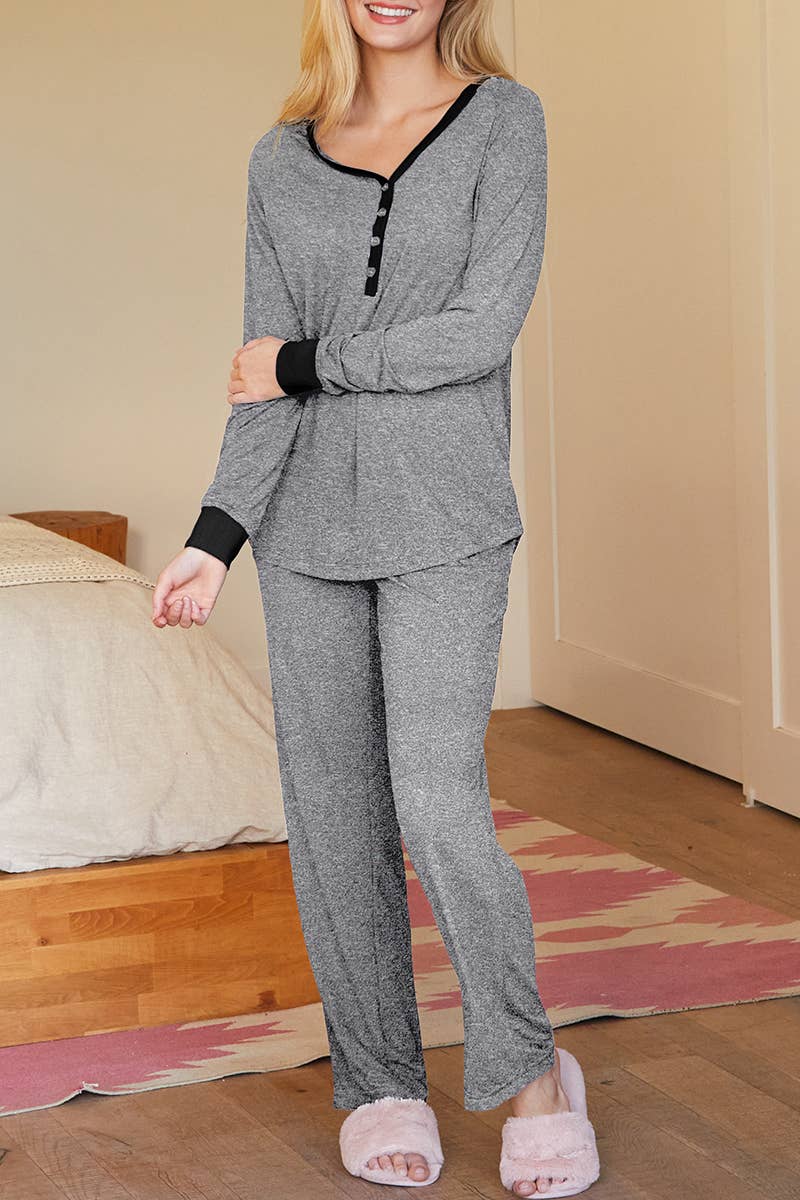 CWSPJ033_COZY LONG SLEEVE HENLEY NECK PAJAMA SET