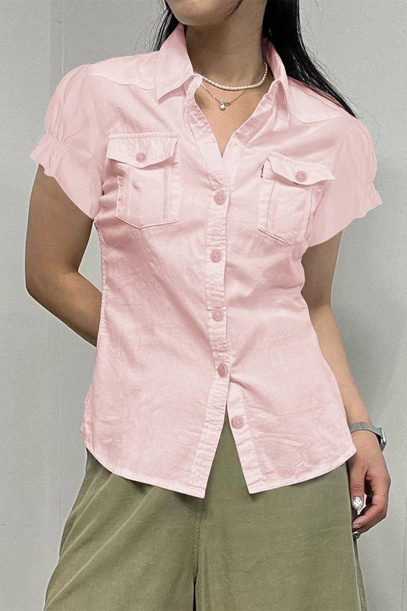 CWTTS1600_GYM SHORT SLEEVE BUTTON DOWN SHIRT